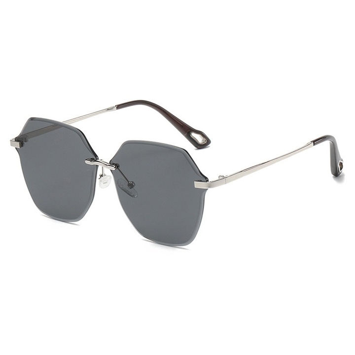 Sunglasses (8195) - for Women, Metal and PC - Silver / Black Gray