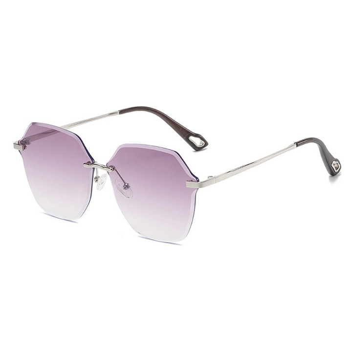 Ochelari de soare Sunglasses (8195) for Women, Metal and PC Silver / Gradient Purple Argintiu, Mov