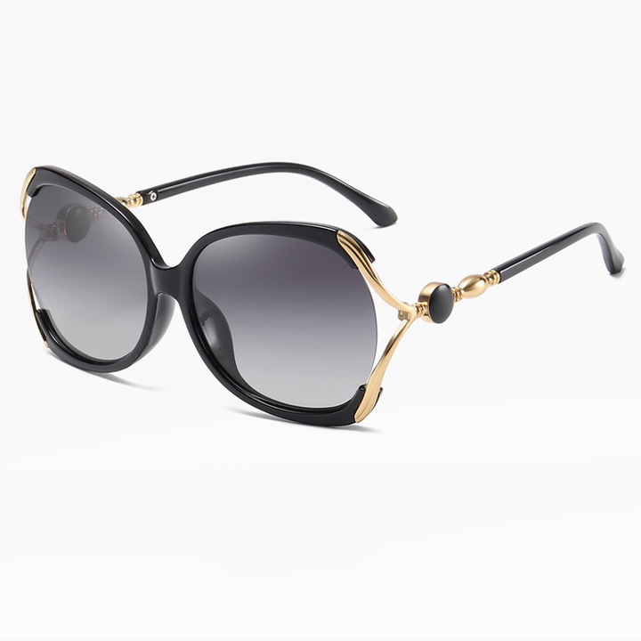 Ochelari de soare Sunglasses Polarized (1722) for Women with UV Protection, PC Black / Gray Negru