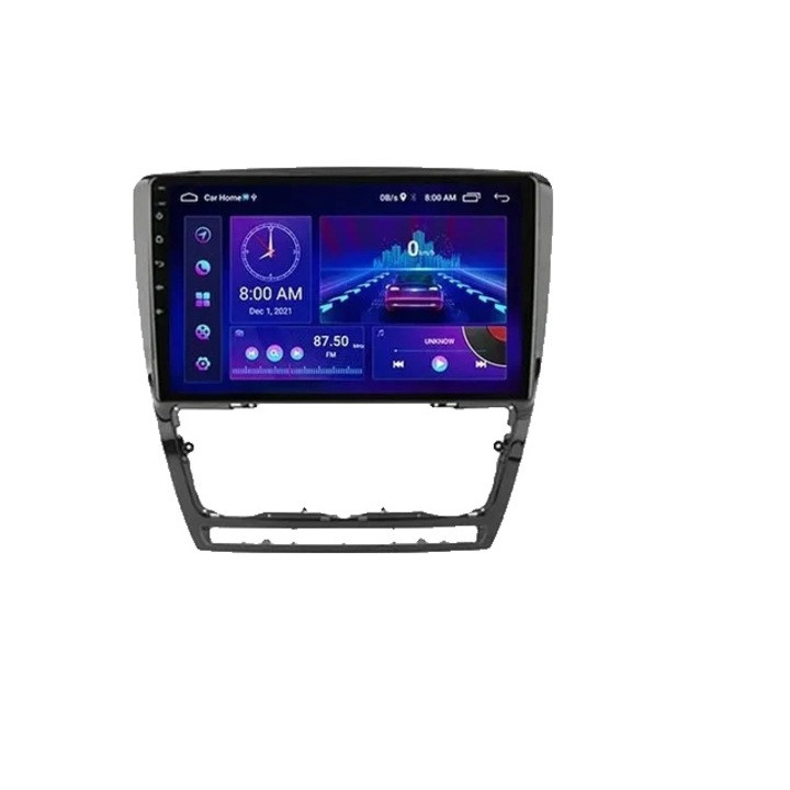 Мултимедийно радио за кола с GPS навигация, 10 инча екран, Android 13, 2GB RAM, 64GB памет, черен, за Skoda Octavia 2 A5 2012-2016