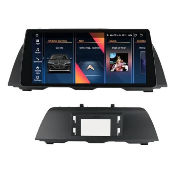 Navigatie GPS 10.33", Ecran QLED 1600x720, Control Vocal AI, Carplay Wireless, Android 12, Negru, pentru BMW Seria 5 F10/F11 (2011-2016)
