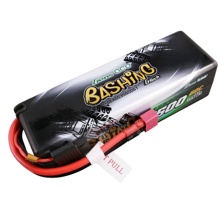 RC akkumulátor, Gens ace, LiPo, 5500 mAh, 11,1 V, 60 C, 138,5 x 46,9 x 38,8 mm, fekete