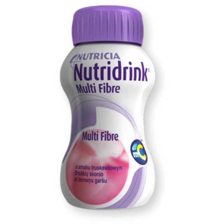 Supliment alimentar Nutricia Nutridrink Multi Fibre, suport digestiv, aroma de capsuni, set 4x125ml
