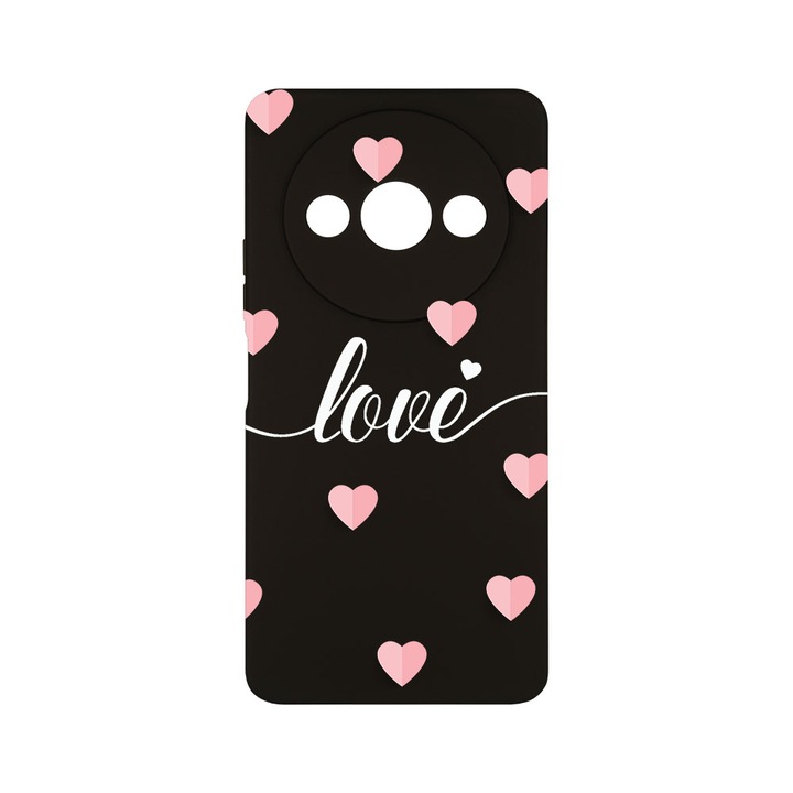 Husa BestCase® Slim SIlicon 0.8MM, Compatibila Cu Xiaomi Redmi A3, Love Flying Hearts, Protectie Camera, Rezistenta la uzura, c-B 85