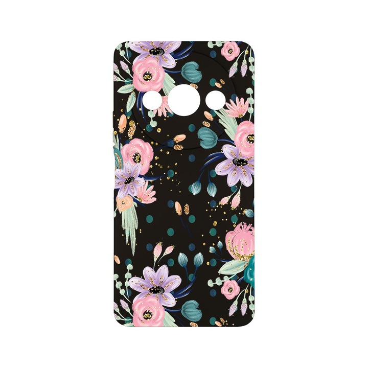 Husa BestCase® Premium Silicon, Compatibila Cu Xiaomi Redmi A3, Flowers Collection, SLIM 1.2MM, Microfibra in interior, Antisoc, Protectie Camera, Margini ridicate pentru protectia ecranului, PB 495