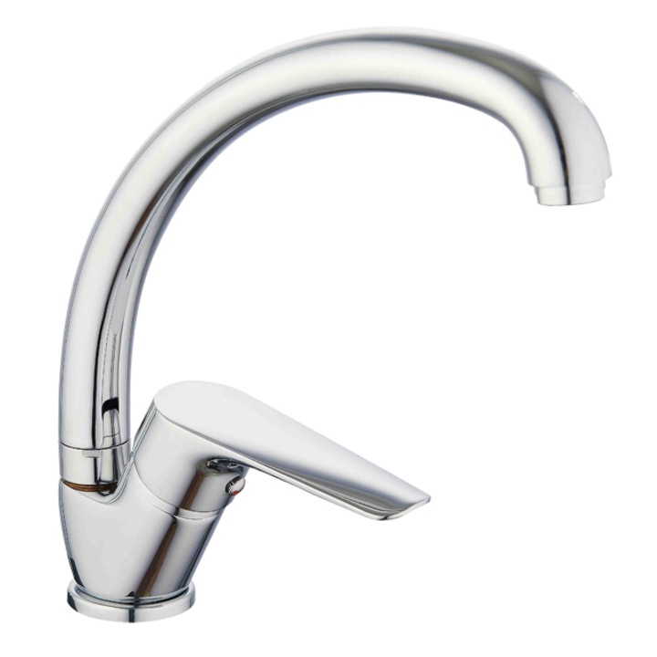 Смесител за кухня Forma Vita Alize, Стоящ, Въртящ се чучур, Висок, Месинг, Хром