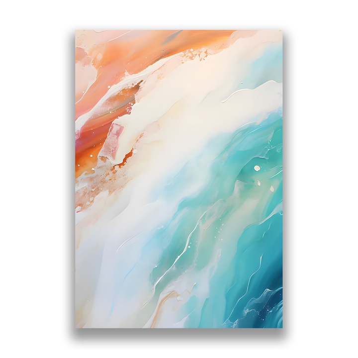 Картина на платно, LuxCanva® A1658, цветни вълни, 70 X 100 CM, 100% памучно платно 400g/m2, дървена рамка, стая, декоративна, абстрактна, хроматична, всекидневна, живи цветове