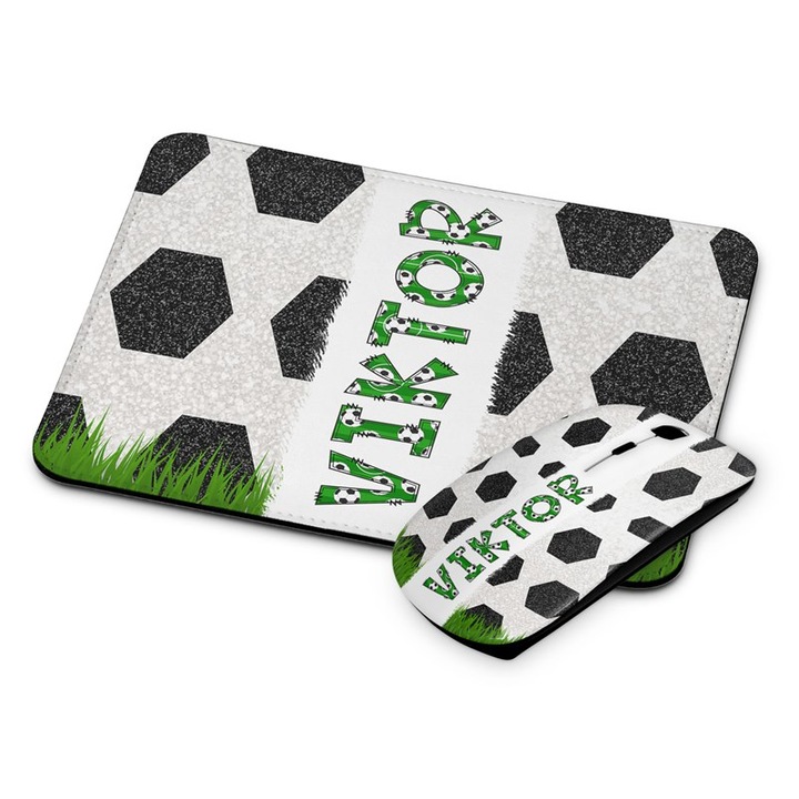 Focis fehér vezetéknélküli egér és egérpad Viktor