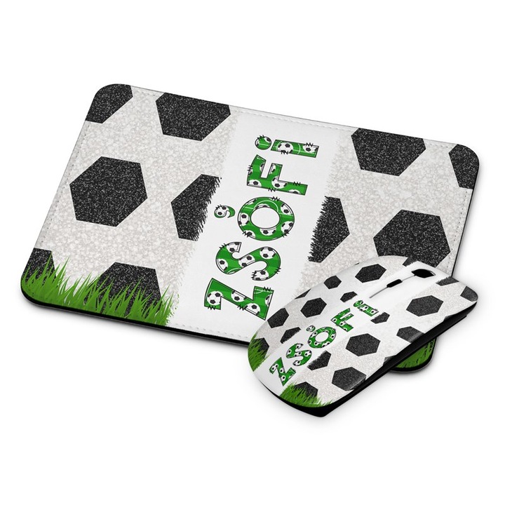 Focis fehér vezetéknélküli egér és egérpad Zsófi