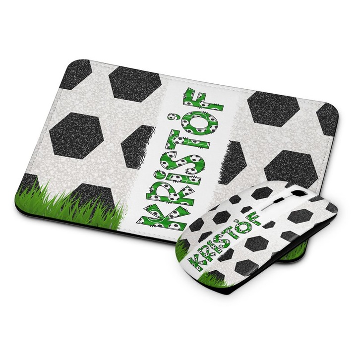 Focis fehér vezetéknélküli egér és egérpad Kristóf