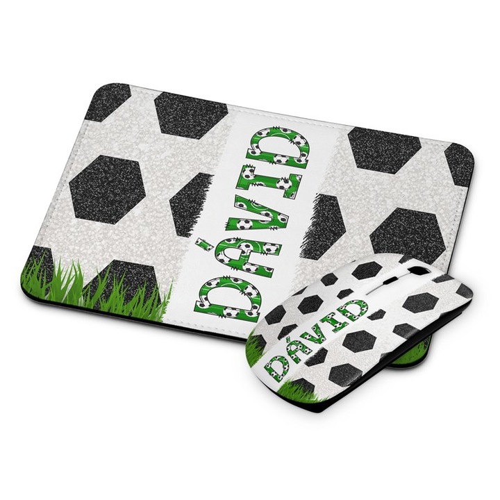 Focis fehér vezetéknélküli egér és egérpad Dávid