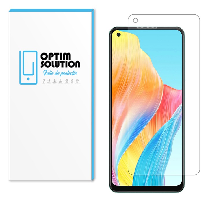 Noble 2.5D edzett üvegfólia Oppo A78 4G-hez, OPTIM MEGOLDÁS, 9 órás ellenállás, kristálytiszta, fejlett érintésérzékenység, robbanásbiztos, buborékmentes, UHD tisztaság, optimális védelmi technológia, világos látás, ujjlenyomat-mentes, átlátszó
