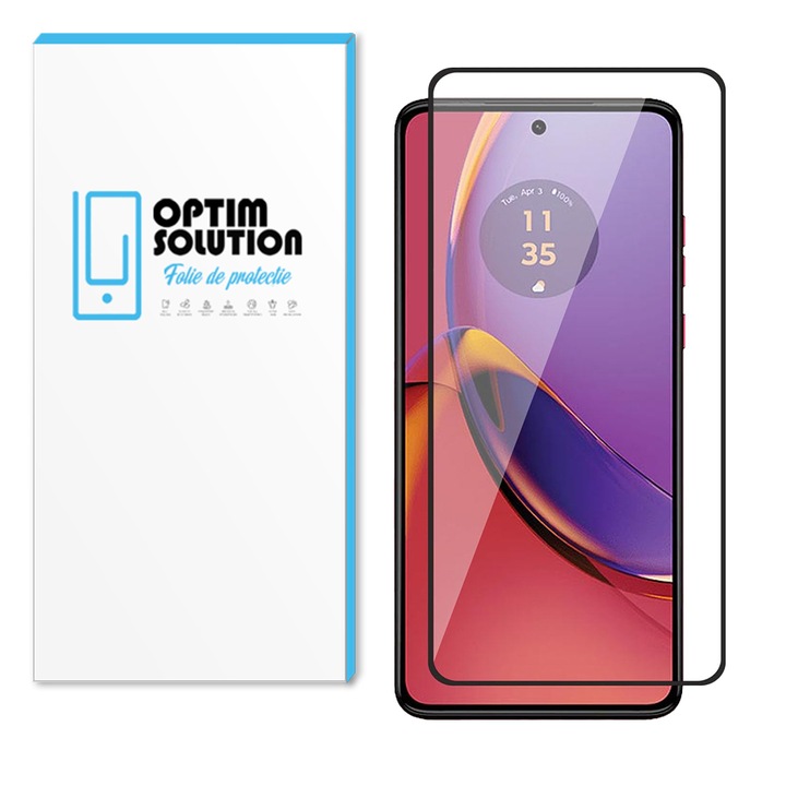 Gallant 5D edzett üvegfólia Motorola Moto G84-hez, OPTIM MEGOLDÁS, Speciális érintésérzékenység, széltől szélig terjedő burkolat, nagy felbontás, színek élénksége, UHD tisztaság, optikai minőségű üveg, optimális védelem, eredeti vizuális élmény, fekete