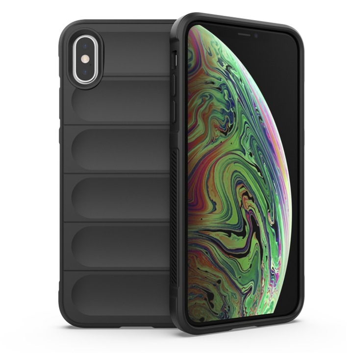 iPhone X/XS tok, P231, poliuretán, fekete