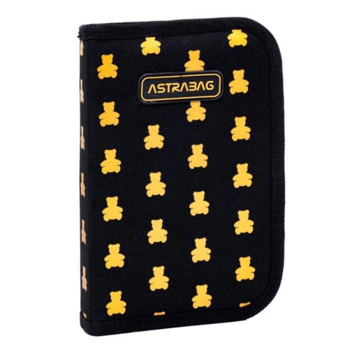 Единичен несесер без аксесоари ASTRABAG Златни мечета, AC1, 20 х 14 х 3, 5 см