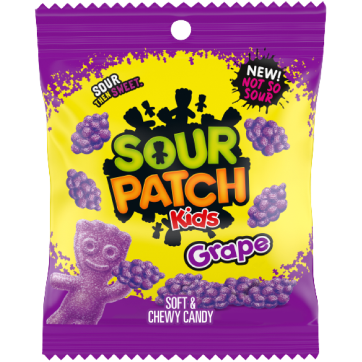 Jeleuri, Sour Patch Kids, Grape, 101g