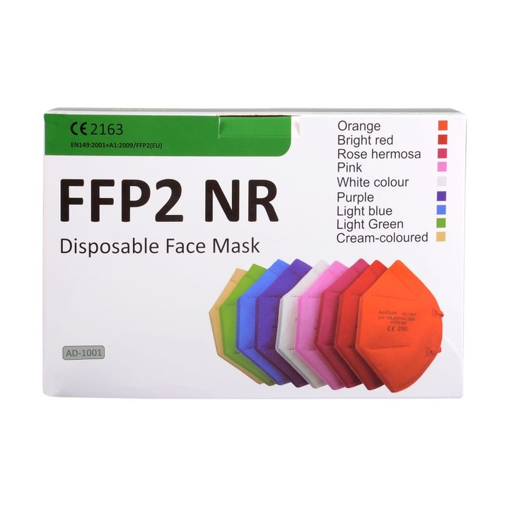 THK AD-1001 FFP2 Szájmaszk, 5 rétegű, Külön csomagolva, Piros