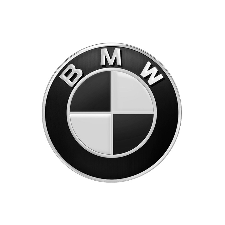 Emblema decorativa volan,45mm, pentru BMW, Alb/Negru