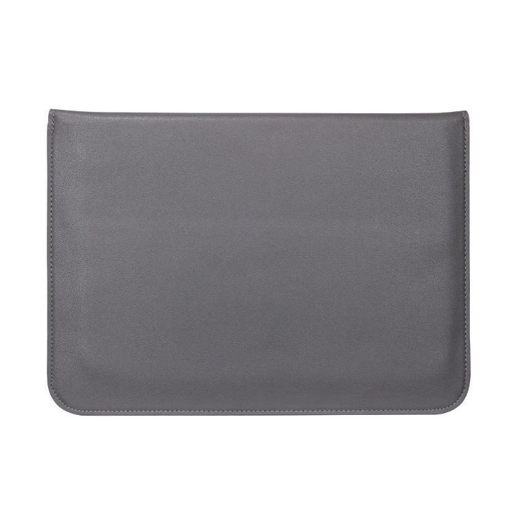 Husa din Piele pentru Macbook Air/Pro, Capac cu Magnet, Ecran 13-14 inch, Gri