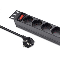 Pdu, Qoltec, 54603, Curent Maxim De Intrare: 16A, Tensiune De Intrare: 220 - 250 V, Tip De Priza: Din49441, Protectie Impotriva Supratensiunilor, 255 mm x 45 mm x 45 mm, Negru