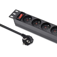 Pdu, Qoltec, 54602, Curent Maxim De Intrare: 16A, Tensiune De Intrare: 220 - 250 V, Tip De Priza: Cee 7/7, Protectie Impotriva Supratensiunilor, 25,5 cm x 4,5 cm x 4,5 cm, Negru
