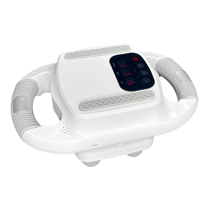 Вибрационен масажор, електрически, тип перкусионен пистолет, METATRON Gun, бял, многофункционален, 4 фини глави, 2000 mAh, 4 режима, 12 нива на регулиране, 3200 RPM, безшумен, инфрачервена светлина, за релаксация, тонизиране, възстановяване и антистрес