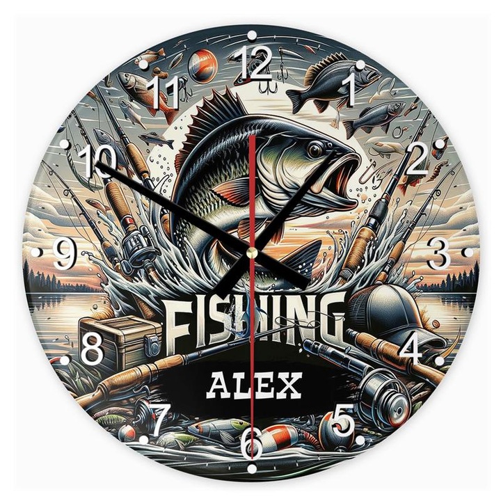 Ceas de perete circular din sticla Pecas Alex