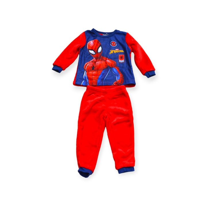 Детска пижама с дълъг ръкав, полар, червена, Spiderman, Червен