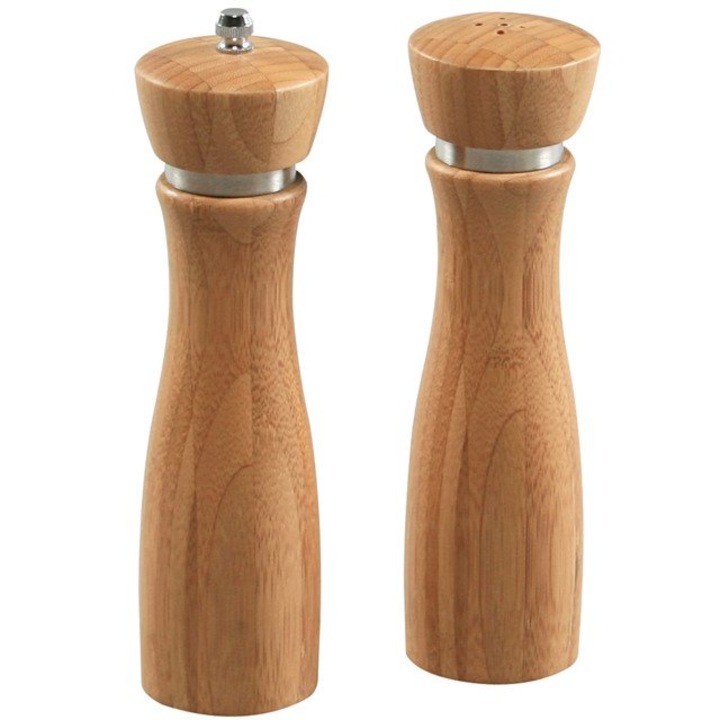 Rasnita de piper si sare, bambus, 2 bucati, KESPER