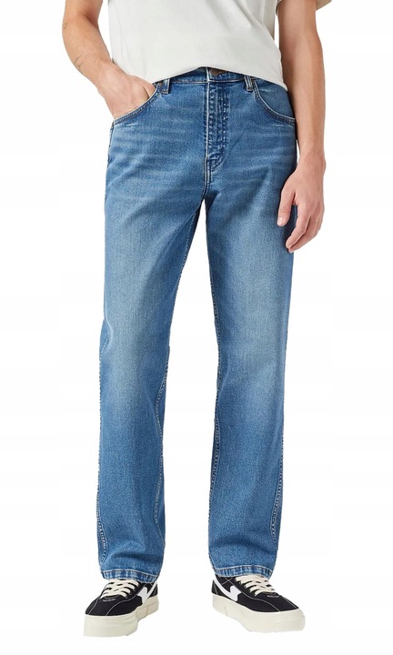 Blugi Wrangler Frontier, albastru, bumbac, Albastru