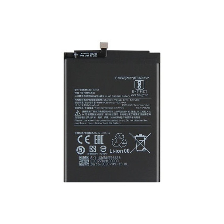 Xiaomi BN55 akkumulátor (5020mAh, Li-ion, Redmi Note 9S) OEM