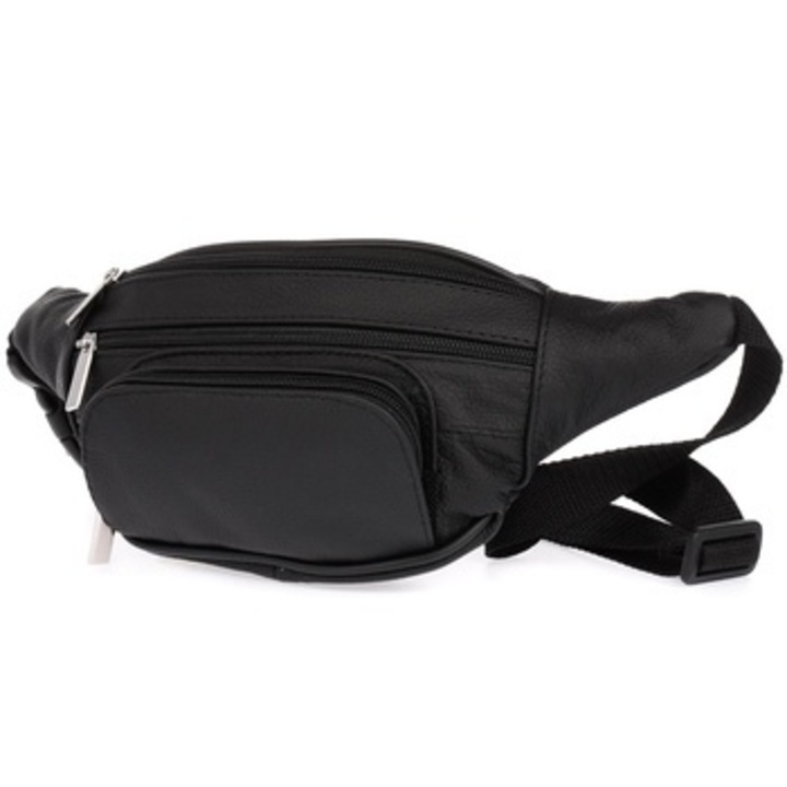 Borseta barbati, Beltimore F47, piele naturala, 4 compartimente, negru