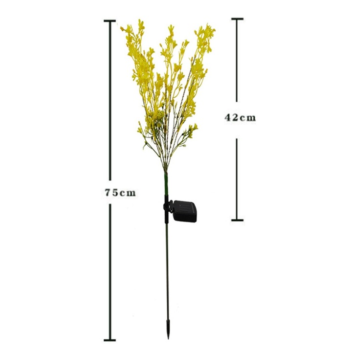 Lampi solare decorative, Jormftte, flori solare, rezistente la intemperii, galbene, set 2 bucati