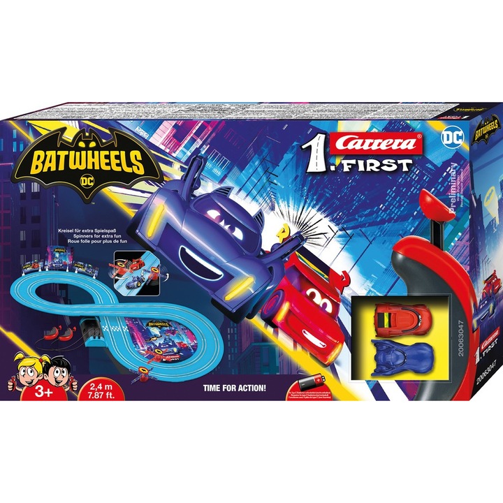 Състезателна писта Carrera Batman Batwheels, 93x45 см, многоцветна, за деца