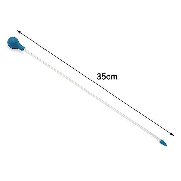 Pipeta acvariu, Hranire Corali, Transparent/Albastru, Acril, 35cm