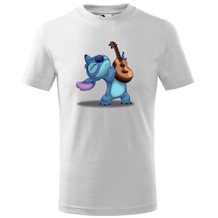 Tricou Amuzant, Personalizat Stitch A8, Bumbac 100%, Pentru Copii, Alb, 12 ani, 158 cm