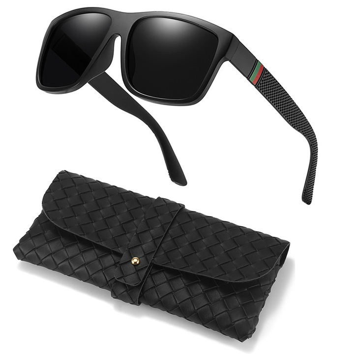 Ochelari de soare polarizati, protectie UV400, lentile fotosensibile, negru