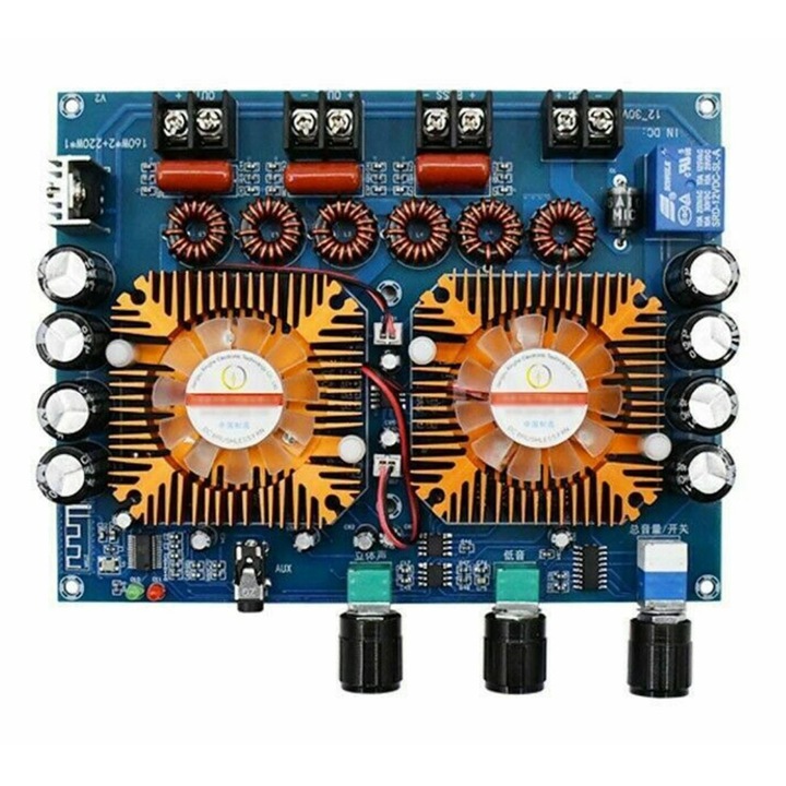 Amplificator de putere dual, modulshop, XH-A128 etapa 2.1, TDA7498e, BT 5.0