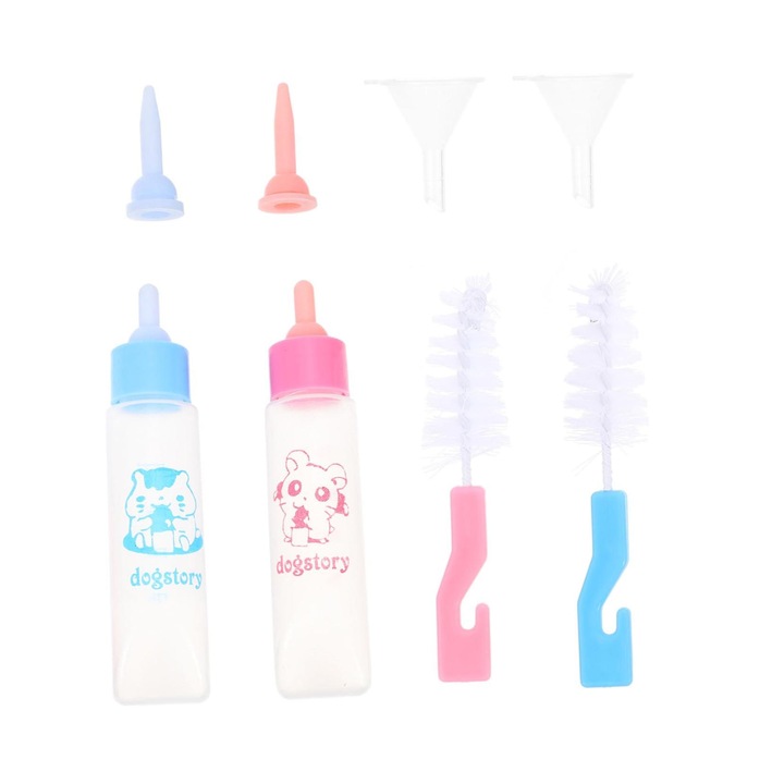 Комплект от 2 шишета за хранене на новородени, хранителна пластмаса, преносими, многоцветни