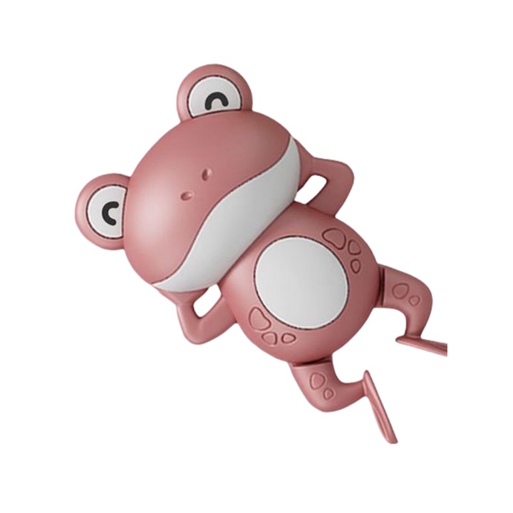 Fürdőjáték készlet, mechanikus lebegő békák, rózsaszín, 12x7cm