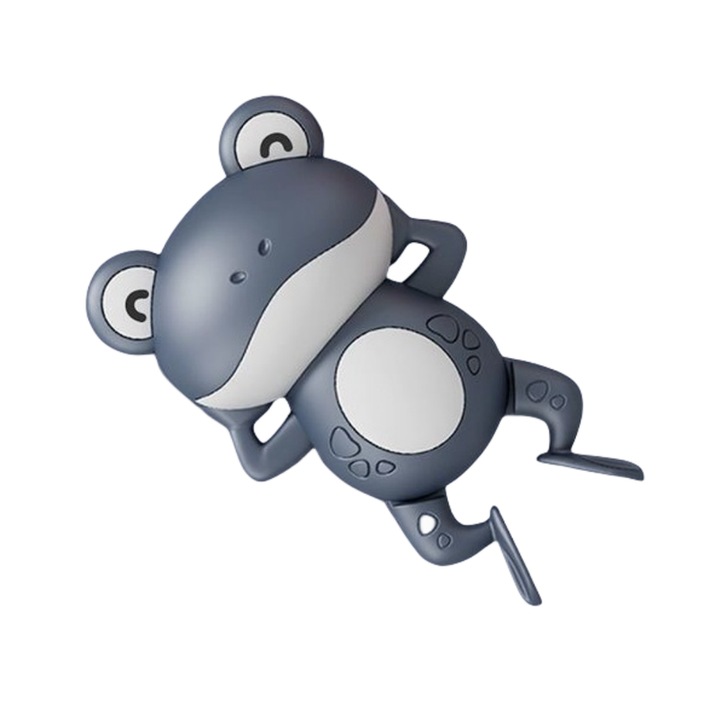 Fürdőjáték készlet, úszó békák mechanikával, nem mérgező, kék, 12x7cm