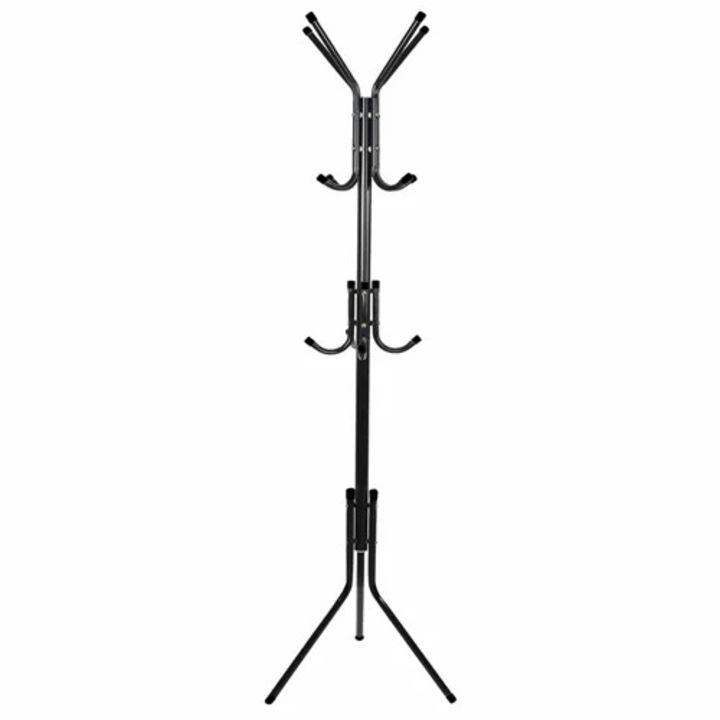 Cuier, Ruhhy, 170 cm inaltime, Cu 12 carlige, Negru