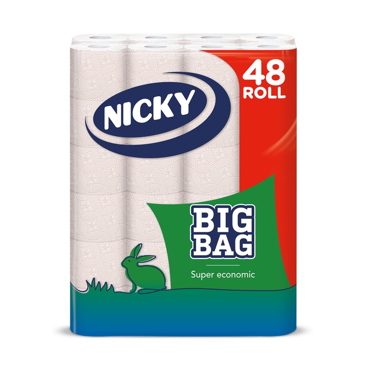 Nicky Big Bag 2 rétegű toalettpapír, 48 tekercs