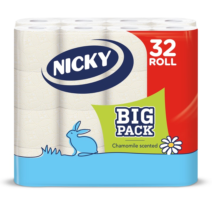 Nicky Big Pack 3 rétegű toalettpapír, 32 tekercs