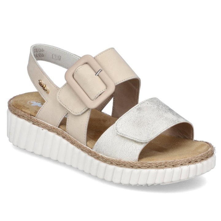 Rieker Sandale de damă Rieker cu platformă cu velcro 69260-60