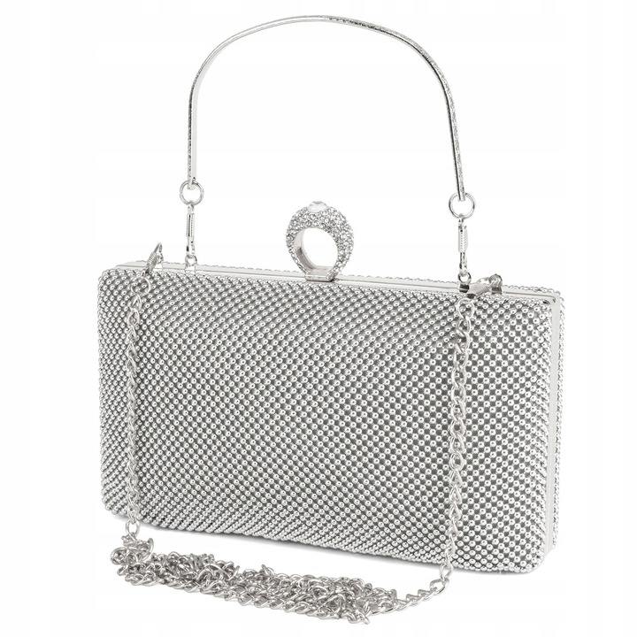 Esti táska, szintetikus, ezüst, kézitáska