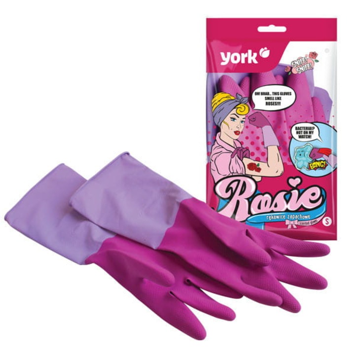 Manusi de cauciuc parfumate ROSIE "S" (1 pereche) - YORK - CLEAN HOUSE
