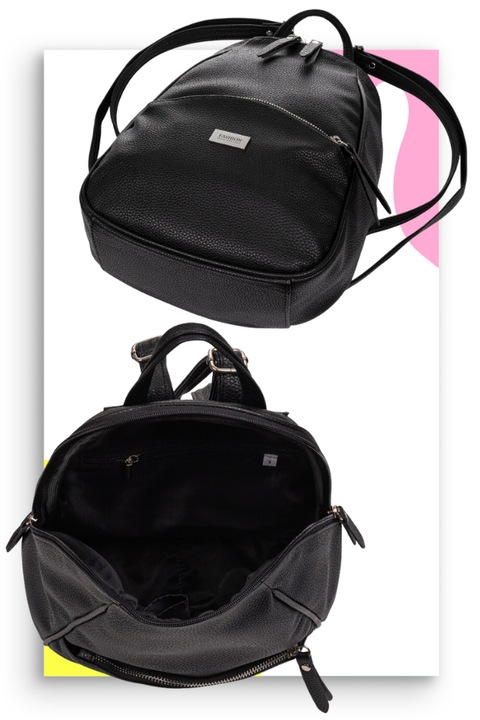 Rucsac de dama, MB, piele ecologica, negru