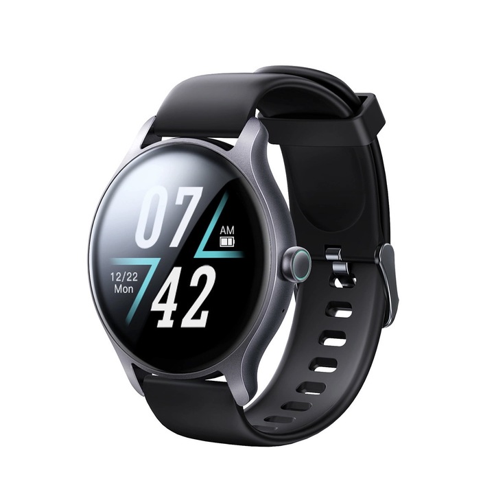 Ceas smartwatch sport, Joyroom, JR-FC1, rezistent apa, functie smart numarat pasi, monitorizare oxigen, calorii, nivel stres, 94 module sportive, notificari, ecran HD, wireless, apelare Bluetooth, microfon, unisex, Negru