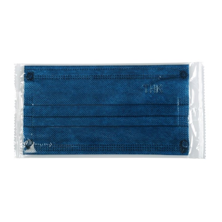THK maszk készlet, egyedi csomagolásban, 3 hajtás, 3 réteg, Kék, 3db
